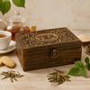 Tea Box Organizer Mango Wood 12-Compartment