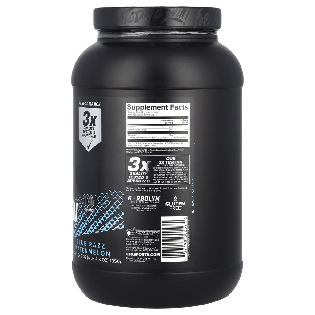 EFX Sports Pure Fuel, Karbolyn Fuel®, Синий Малиново-Арбузный, 4 фунта 4,8 унции (1950 г)