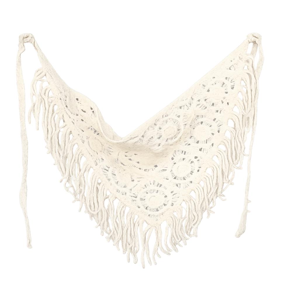 Hollowing Out Knitted Butt Flap Bohemian Tassel Hip Apron Fashion Knitted Back Flap Photo Props