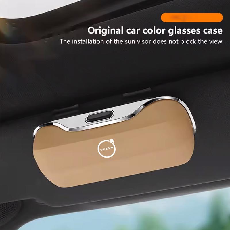 Car Visor Sunglasses Glasses Case Clip Eyeglasses Box Holder For Volvo olestar AWD XC40 S80 T6 V90 XC90 XC60 V50 S60 V70 V60 V40