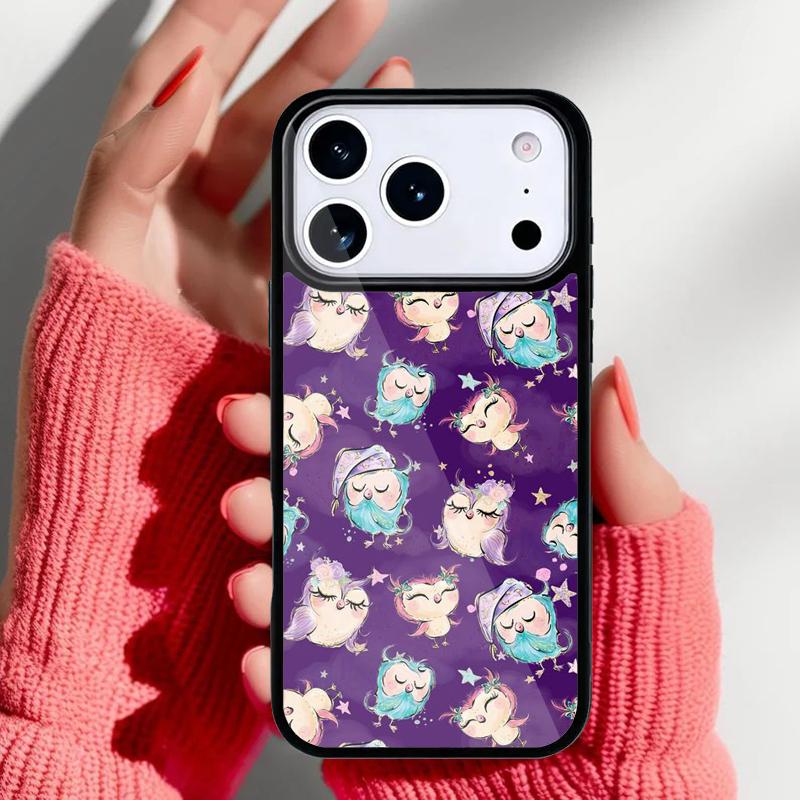 Cute Owl Cartoon soft Phone Case for iPhone 17 16 15 14 13 Pro Max Back Cover for 12 11 Pro Coque