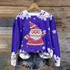 Women's Fashion Christmas Printed Long Sleeve Loose Round Neck Sweatshirt Top