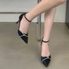 Женские летние сексуальные сандалии с острым носком, фирменный дизайн, женские сандалии 2024 года, элегантные туфли для офиса и пригородных поездок, туфли на шпильках Zapatillas Mu