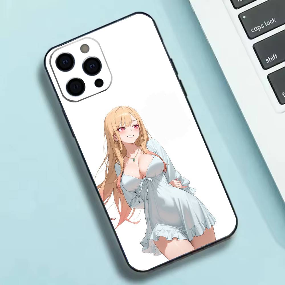 Чехол для телефона M-My Dress-Up Darling для iPhone 17,16,15,14,13,12,11 X XR Plus, Мягкий силиконовый черный чехол