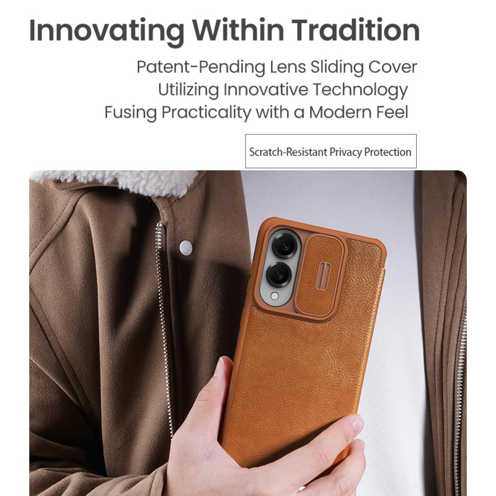 NILLKIN Для Samsung Galaxy S25 Edge чехол для телефона Qin Pro кожаный чехол для защиты камеры задняя крышка