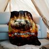 1PC Custom Name Soccer Ball Flames outdooor Flannel blankets Throw Blanket All-Season Throw Gift Bedspread for Couch, Bed, Camping Holiday Birthda