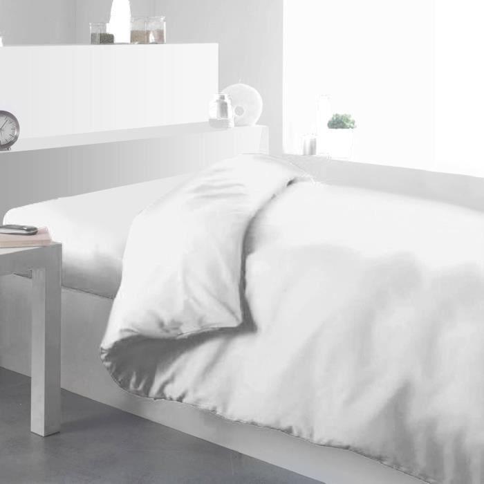 Housse de couette - Design Actuel - 140x200cm - 100% coton - Couleur Chantilly - Uni