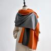 Women's Color Block Tassel Scarf & Shawl