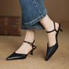 Fashion 2025 Summer Sandals Genuine Leather Fashion Women Shoes Pointed Toe High Heel Women Pumps Cover Toe Sandals for Women Handmade