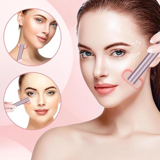 Красный свет для лица 4 в 1 инструмент для ухода за кожей с EMS микротоком вибрацией для лица перезаряжаемый массажер для лица для ухода за лицом и глазами