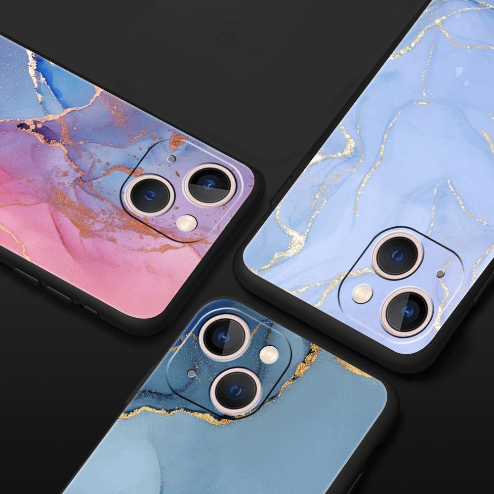Роскошный Чехол Для Телефона Для iPhone 16 15 14 11 Pro Max 13 12 XS X XR 7 8 Plus Ударопрочный Мраморный Чернильный Покрытие Защитный Funda