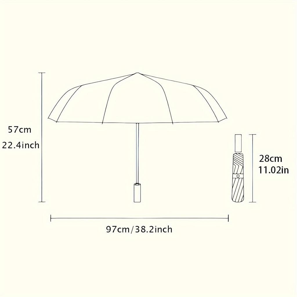 Automatic Folding Umbrella Yin-yang symbol with paint splatter effect. Portable collapsible design, casual outdoor accessory,