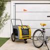 Pet Bicycle Trailer - vidaXL - Dog Bicycle Trailer - Yellow and Grey - 68x134x73 Cm - 45 Kg Max