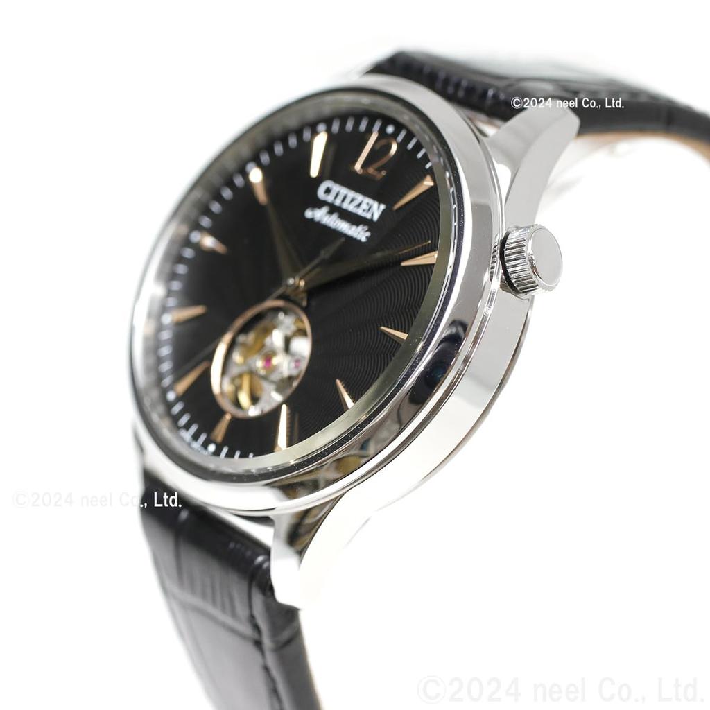 Citizen Автоматические часы с открытым сердцем, черные, NH9131-14E, мужские, дизайн, прозрачная задняя крышка, водонепроницаемые,