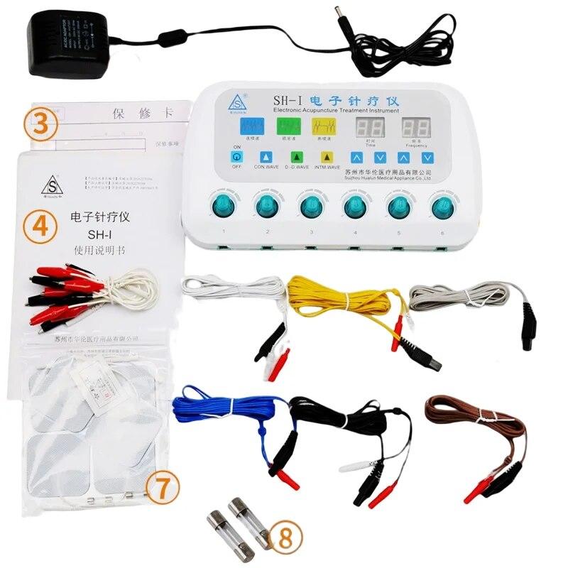 Electric Acupuncture Nerve And Muscle Stimulator Machine 3 Waveforms 6 Output Acupuncture Stimulation Machine
