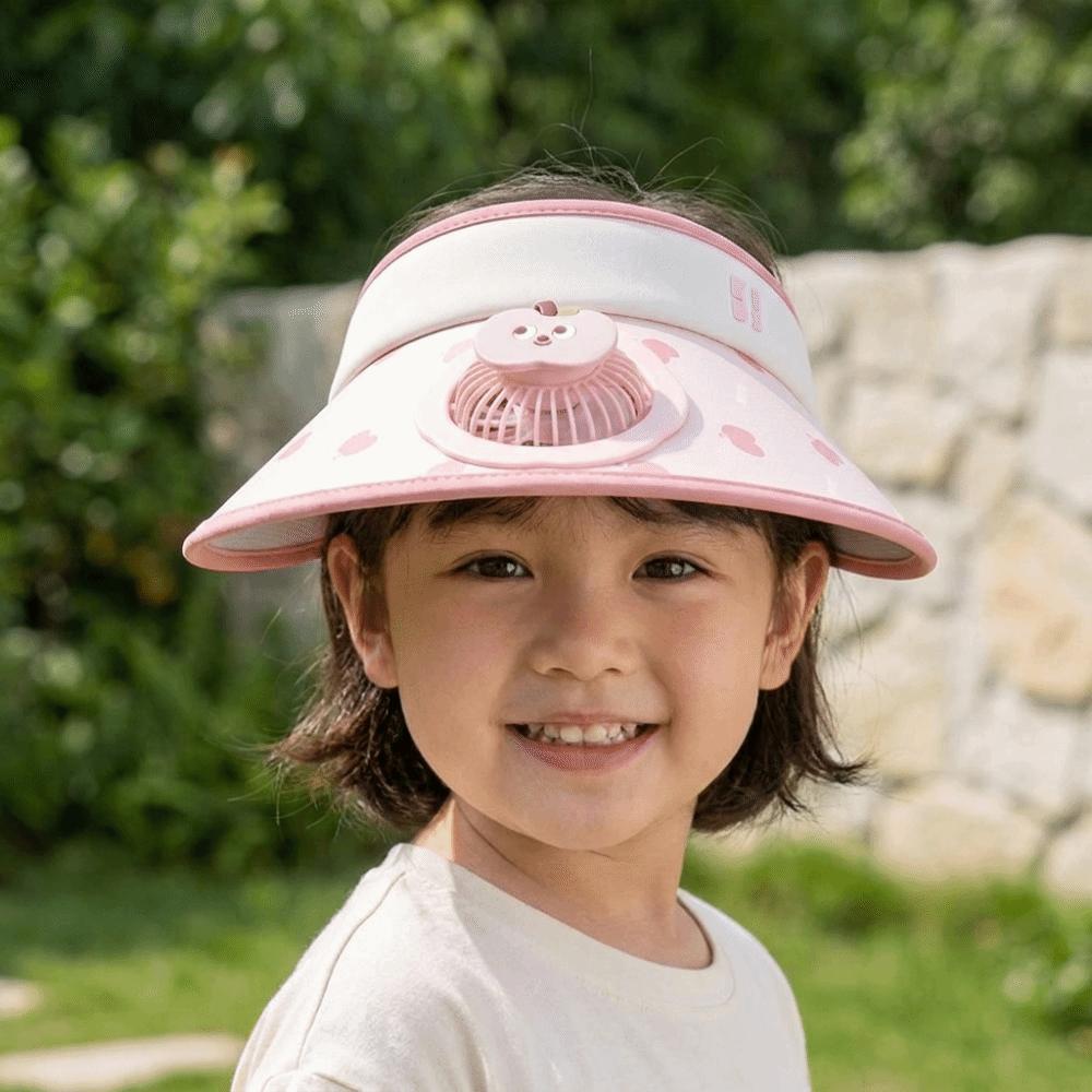 Sunscreen Children Fan Hat Breathable Cooling Sunshade Hat Fashion Summer Fan Visor Cap Hiking