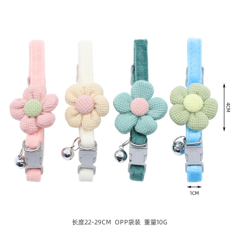 Ошейники для питомцев, Милые мультяшные ошейники с колокольчиком в виде цветка, Ожерелья для кошек, Товары для маленьких собак