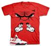 Tees To Match AJ Retro 4 Red Cement Sneakers - Raging Face Shirt