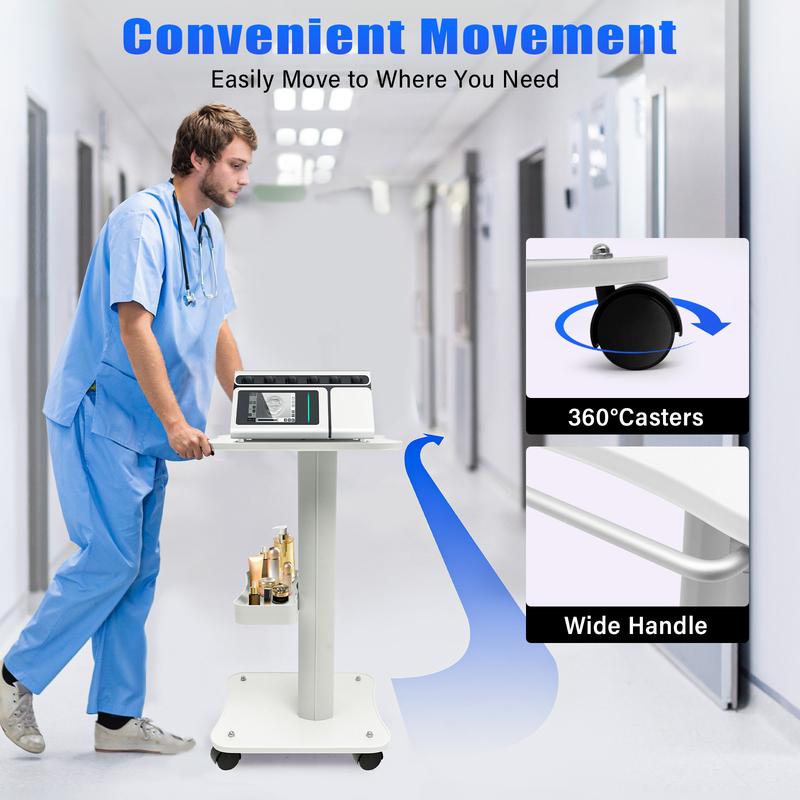 Salon Trolley Stand Trolley Holder Stand Tattoo Roller Tray Beauty Hair Salon Instrument Tray Rolling Cart with Wheels