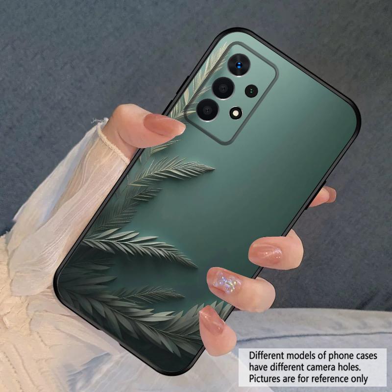 Черный лист Изображение Для Samsung A03 Core A 04 05 06 12 14 15 16 22 23 Galaxy A25 26 4G 34 35 52 53 56 71 73 90 5G мягкий чехол для телефона