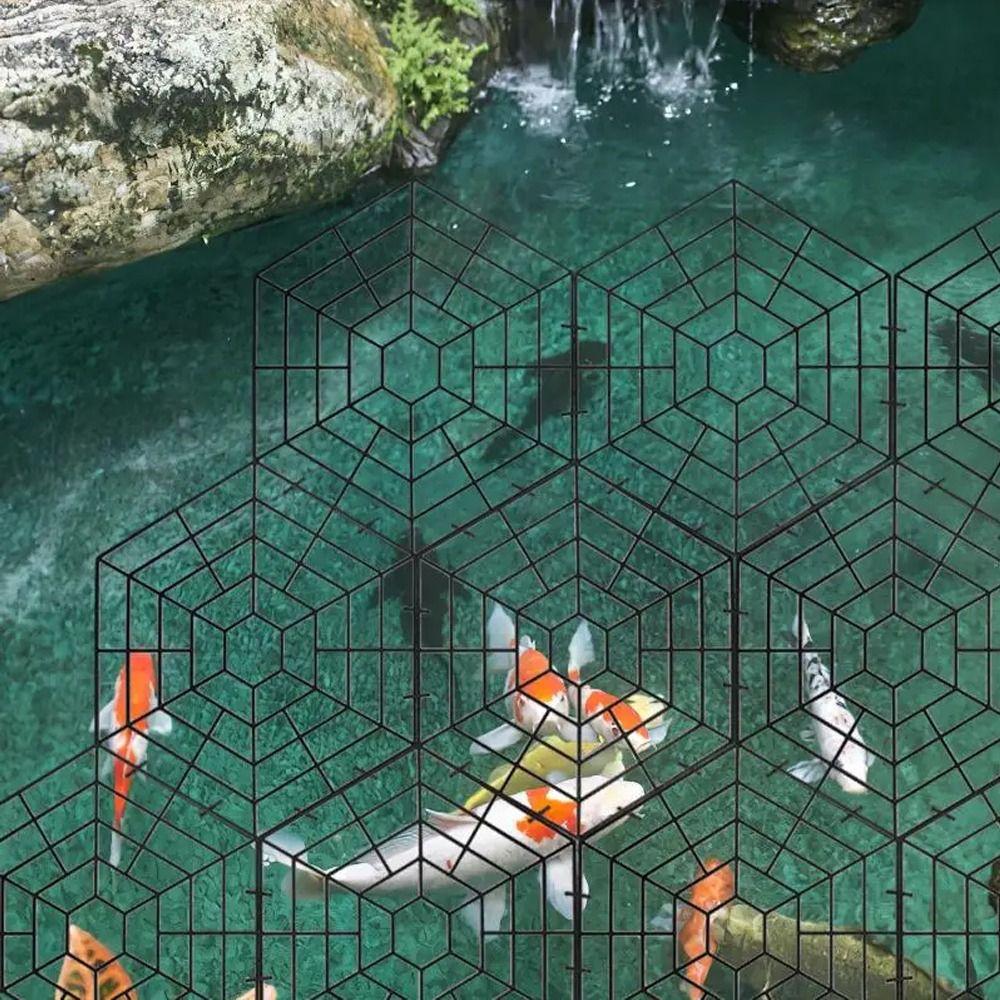 10 шт. Пластиковая плавающая сетка для защиты пруда от рыб, устойчивая к ультрафиолетовому излучению, защитная сетка для пруда, садовая сетка