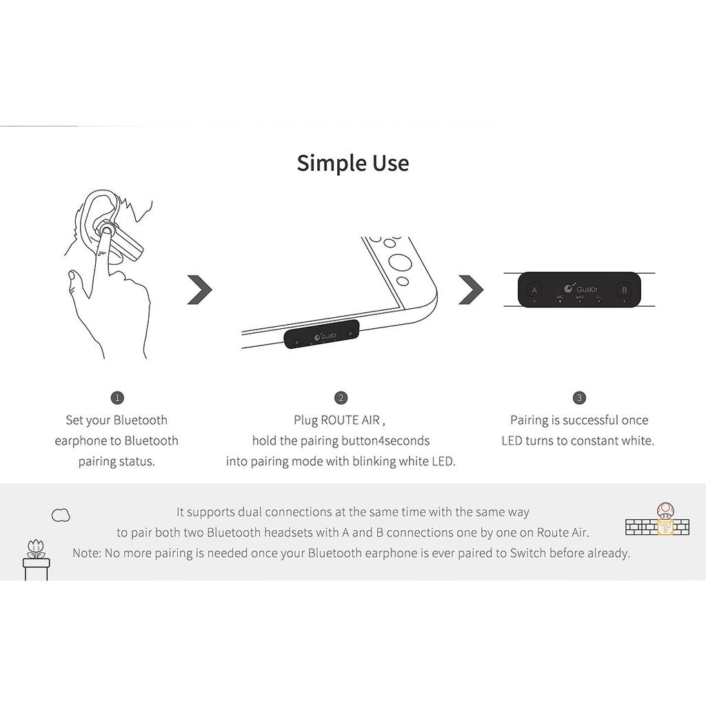 Адаптер аудио Bluetooth-приемника NS07 PRO, совместимый с консолью Switch