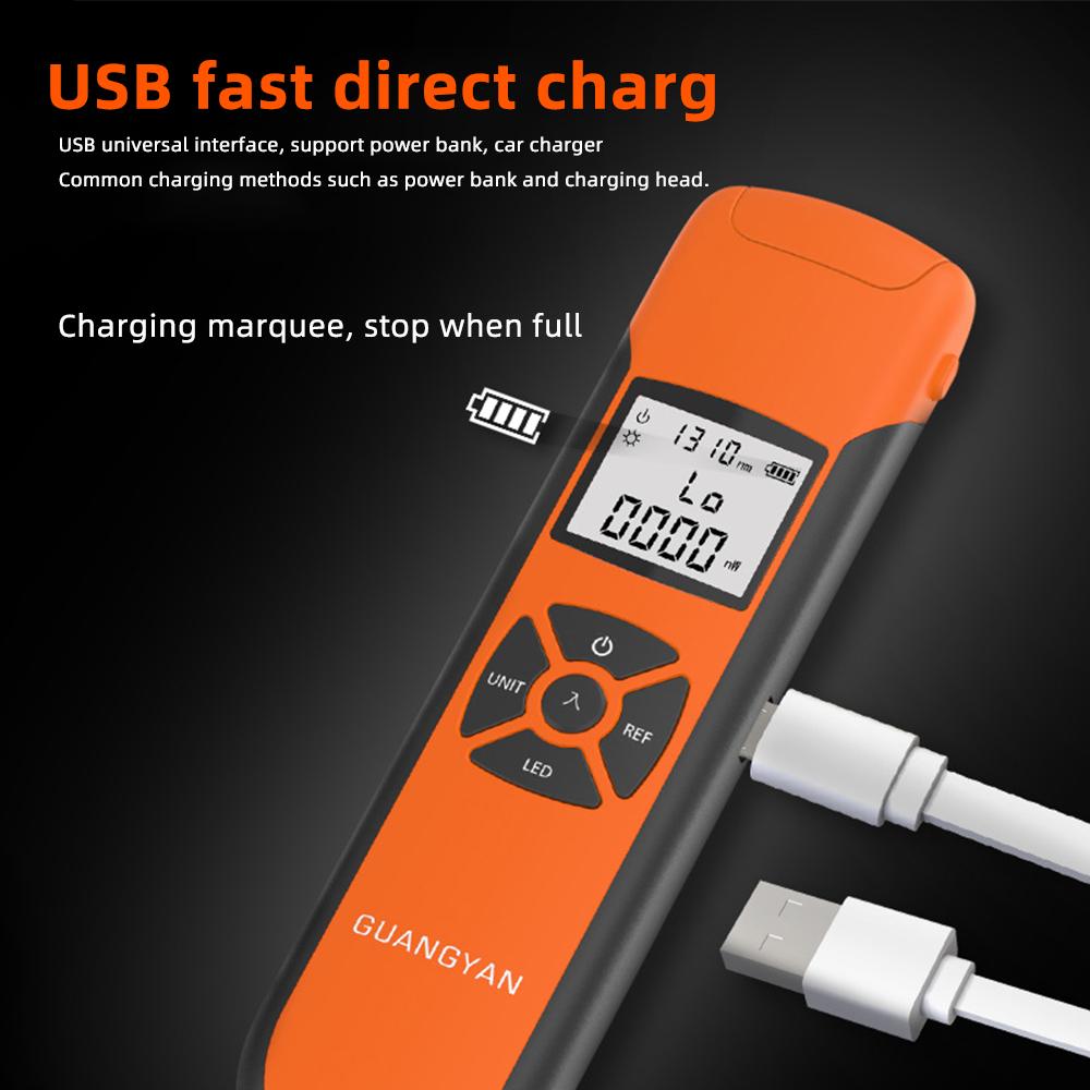 G10 Мини Оптический Измеритель Мощности Высокоточный FC/SC/ST Универсальный USB Перезаряжаемый Портативный Оптический Измеритель Мощности с Фонариком