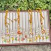 Crystal Five-Way God Of Wealth Gold Foil Compass Abacus Crystal Mobile Phone Chain  Car Decor