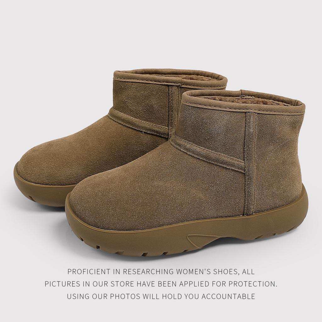 Thick-Soled Inner Heightening Snow Boots Women'S Winter Popular Cotton Shoes Short Boots Soft Fur