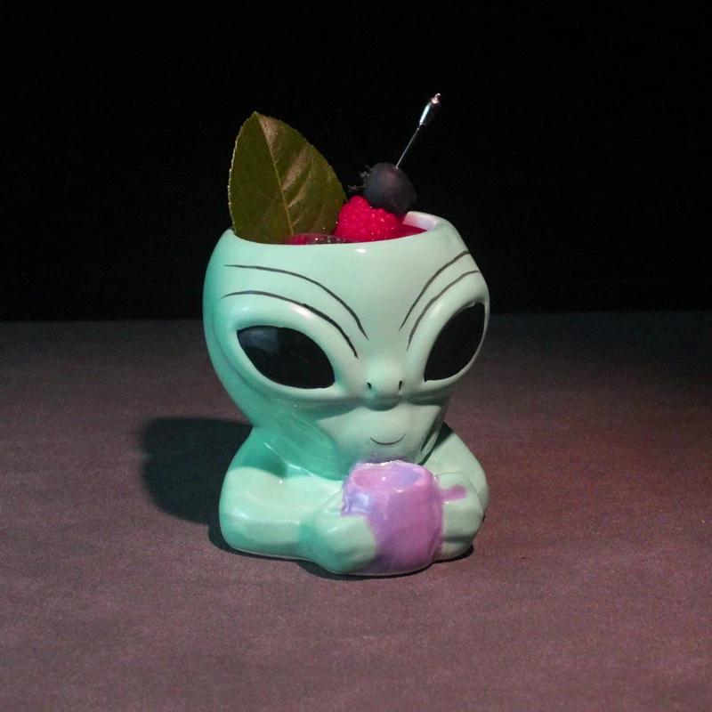 TIKI Cup Home Decor Creative Alien Ornament Bar Ceramic Wine Cup Halloween Cocktail Mug Drinkware Home Decoration Christmas Gift