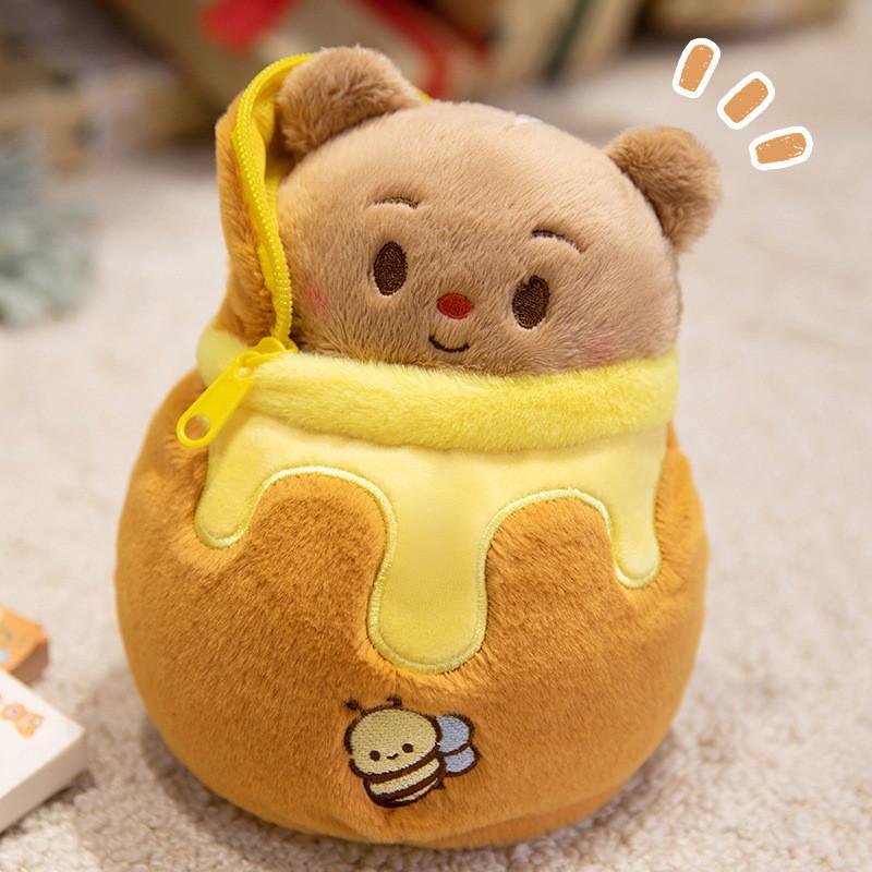Bear Plush Butter Toy Honey Pot Series Pendant Stuffed Animal With Cotton Pp