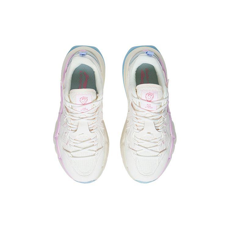 Li Ning Ln Flex Легкие, высокопрочные, амортизирующие, нескользящие, износостойкие, низкие, спортивные, повседневные туфли, женские кроссовки Off-White AGLS114-3