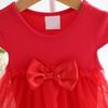 Girl Dress Lovely Net Yarn Splicing O-neck Baby One-piece Romper Mesh Dress for Party