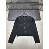 Xiangjia 2025 A/W Multi-Button Round Neck Knit Cardigan - Elegant & Versatile Short Jacket