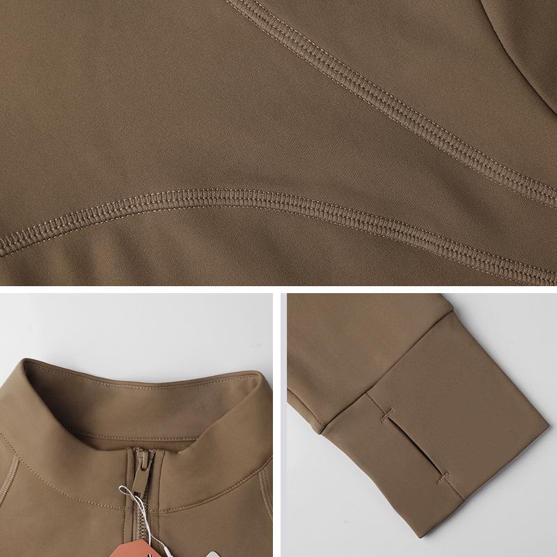 Yoga Wear Zipper Jacket Women's Slim Stand Collar Waist Fitness Running Sports Jacket