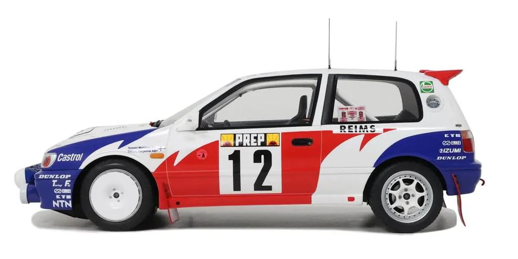 Kyosho OttO mobile Scale Nissan Sunny Monte Carlo Rally 1992 Finished Model OTM461 1/18 GTI-R #12