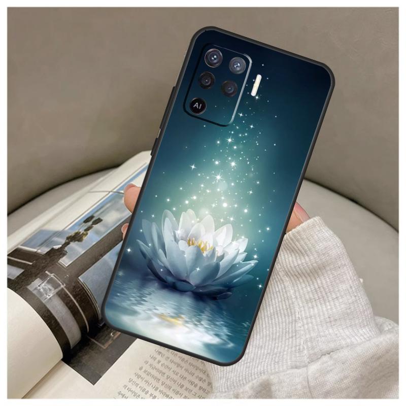 Summer Lotus Case For Oppo A5 Pro A38 A58 A78 A98 A54 A74 A94 A18 A57 A17 A77 A80 A60 A40 A96 A76 A16 A15