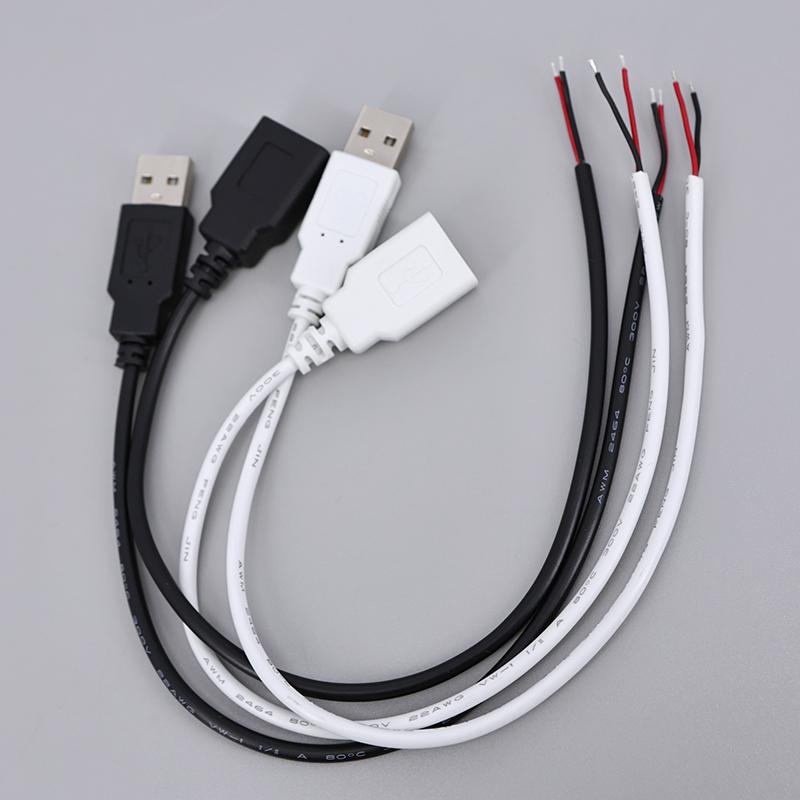 2-контактный 5В USB 2.0 штекер-розетка Кабель-удлинитель питания черный белый 0,3 м 1 м для компьютерных аксессуаров