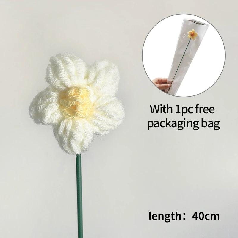 Sunflowers Crochet Flowers Girasol Flower Bouquet Ins Graduation Hand-Knitted Bouquet New Year Gifts Wedding Room Decor