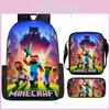 Printed Cartoon Minecraft Backpack Student Schoolbag Shoulder Bag Bag Pencil