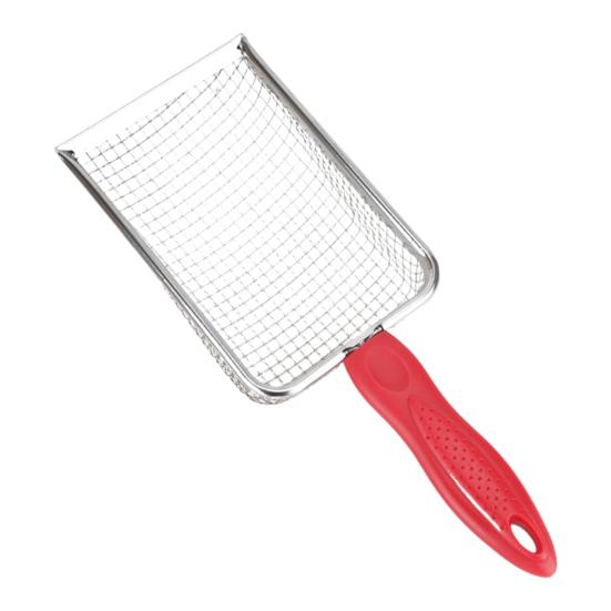 Совок для кошачьего туалета из нержавеющей стали, глубокий сетчатый совок, антипригарный совок для просеивания какашек, подъемник для кошачьих какашек для кошачьего туалета