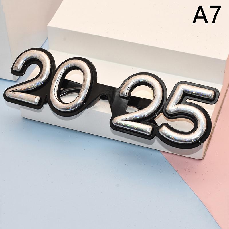 2025 Очки Новогодняя вечеринка Украшения для глаз Пластиковый реквизит Солнцезащитные очки Реквизит для фотосъемки Рождественские украшения Смешные очки