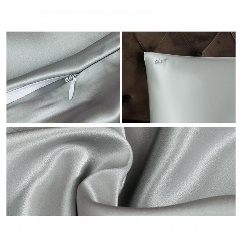 Luxury Pure Color Zipper Silk Pillowcase 19 Momme 100% Mulberry Single Double Bedding Soft Smooth