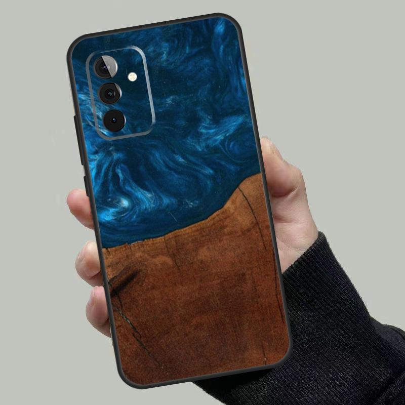 Wood Resin Pattern Case For Samsung Galaxy A54 A34 A14 A36 A56 A06 A13 A53 A32 A12 A22 A52 A35 A17 A16 A55 A15