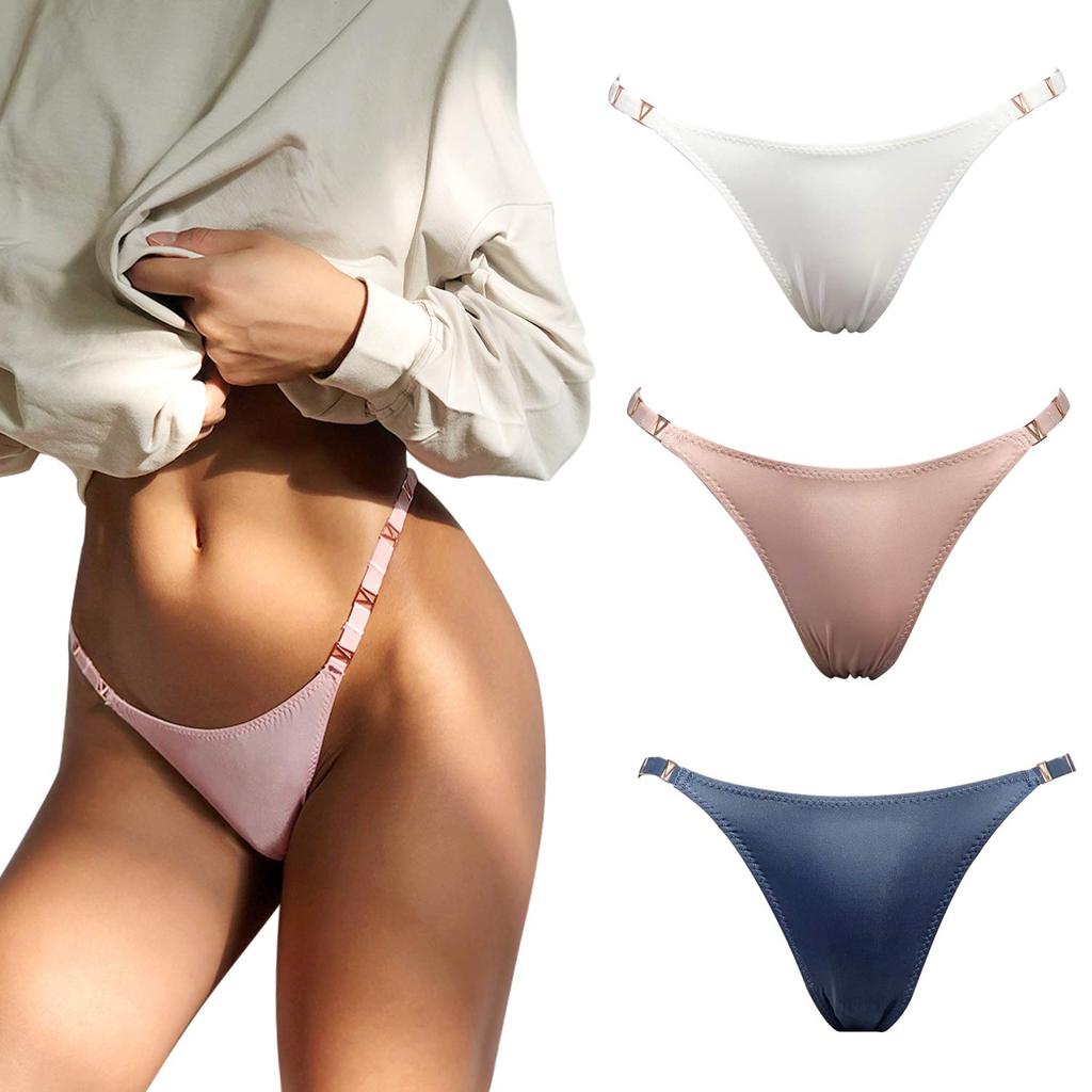 Beirou Brazilian Satin Fabric with Jeweled Bling Luxurious Long Peach Butt Women's T-Back Panties, Bling, Shine, Sparkling, Gorgeous, Sexy, Legs,