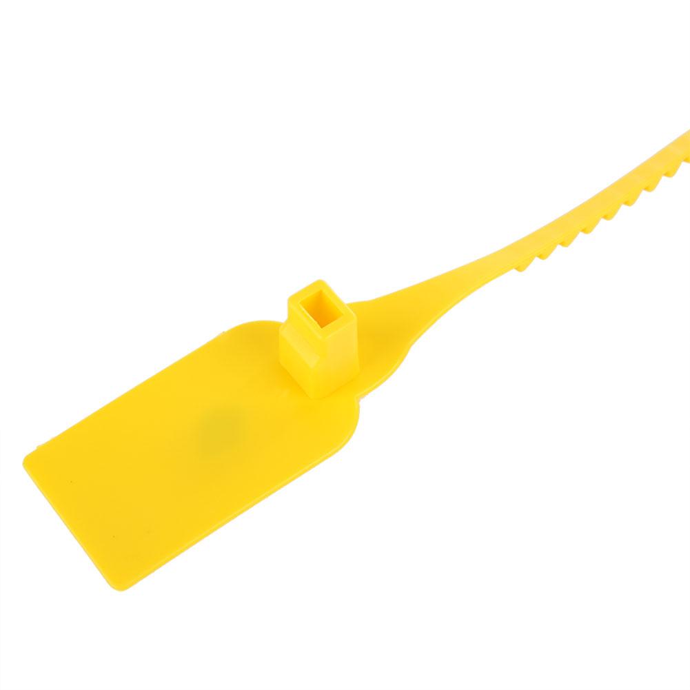 100 шт. Пластиковые одноразовые стяжки-застежки-молнии самоблокирующиеся стяжки для чемодана, обуви, сумки, этикетки, бирки (желтый)