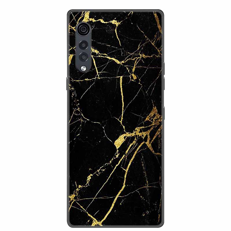 Для телефона LG Velvet Роскошный Чехол Черный Мягкий Силикон ТПУ Задняя Крышка для LGVelvet 5G Funda LMG910EMW Защитный Колпачок Capa Мультяшный Coque