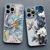 Винтажный Цветочный Чехол Для Телефона Для iPhone 17 16 15 14 Pro Max 12 11 13 Pro Max Mini X XR XS 14 15 16 Plus Бабочка Растение Задняя Крышка
