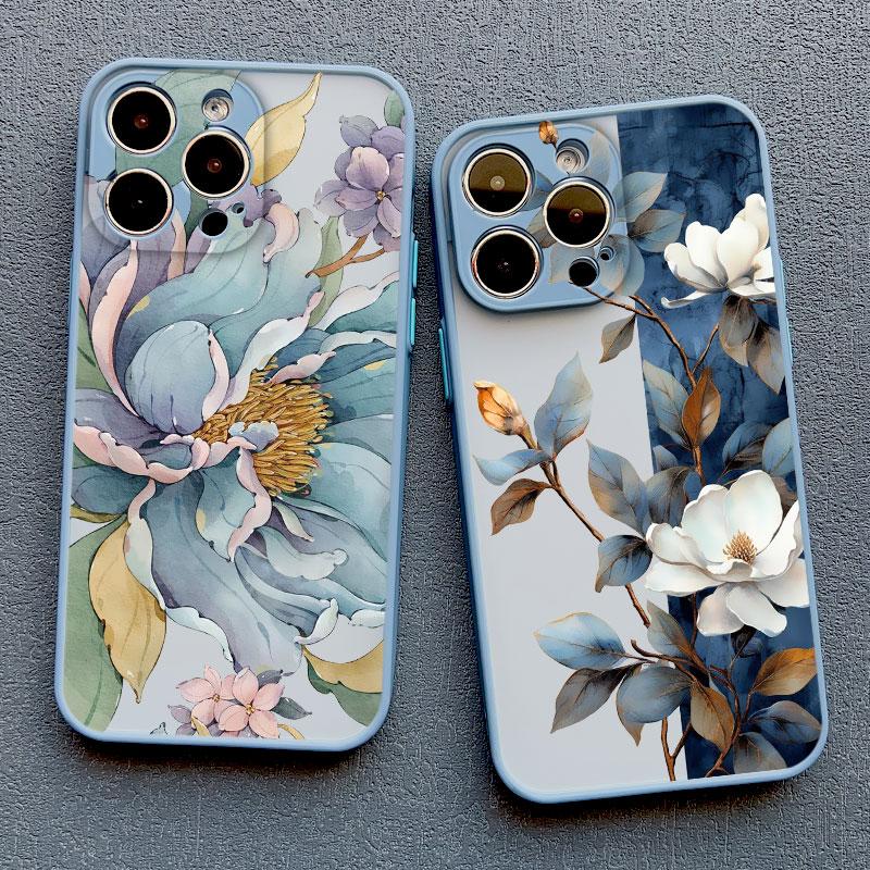 Винтажный Цветочный Чехол Для Телефона Для iPhone 12 11 13 Pro Max Mini 16 15 14 Pro Max X XR XS 8 7 14 15 Plus SE Бабочка Растение Задняя Крышка