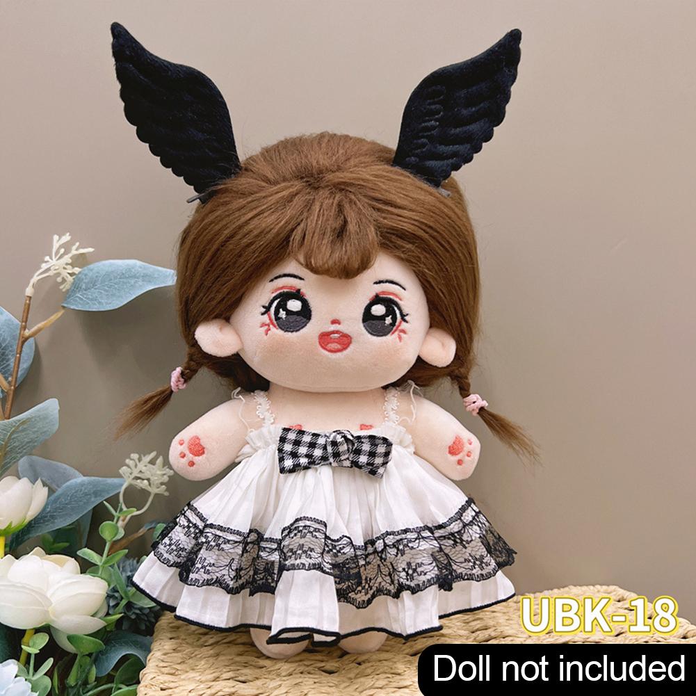 20 см хлопковый комбинезон для кукол из мультфильма, сменный наряд для плюшевой куклы, платье Лолиты, аксессуары для игрового домика, мини-одежда